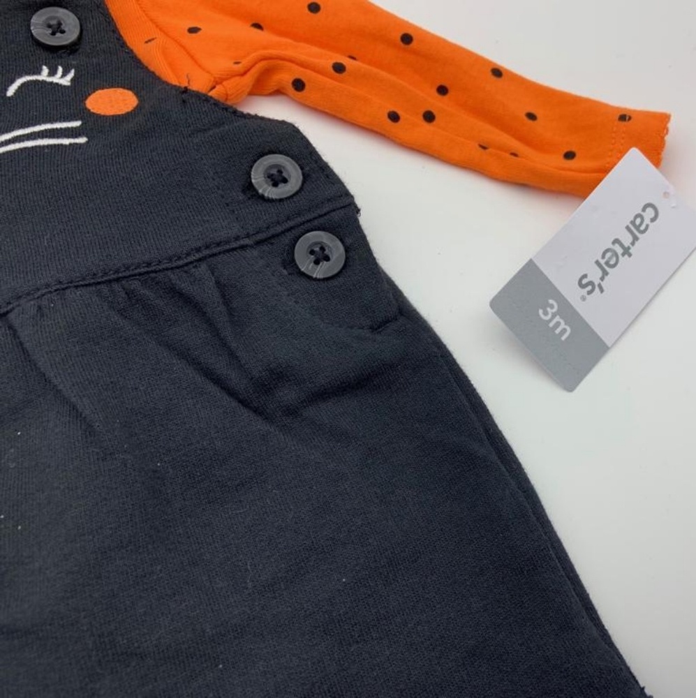 Carter's Halloween Dress Girl Black Orange Sz: 6M - Picture 3 of 6
